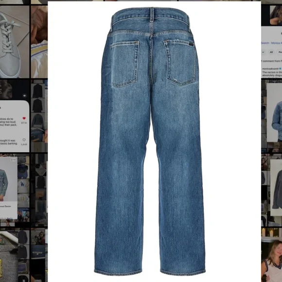 7 For All Mankind Mid-Wash Distressed Relaxed-Fit Jeans in Size 32 - Picture 4 of 9